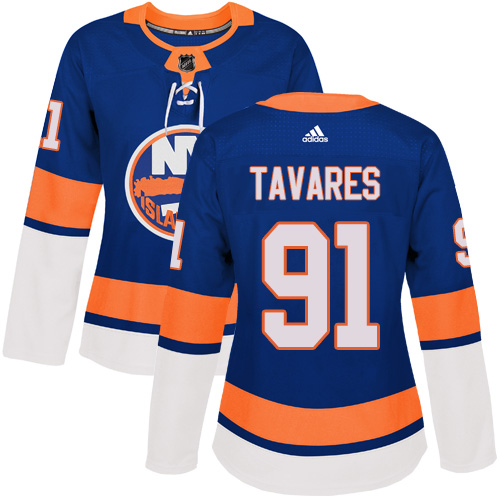 Adidas New York Islanders 91 John Tavares Royal Blue Home Authentic Women Stitched NHL Jersey